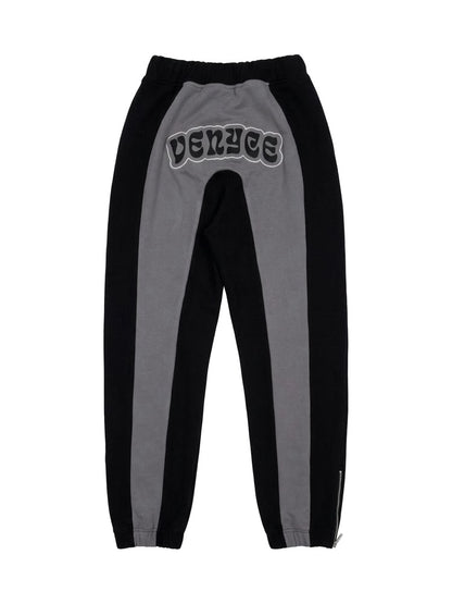 Jogging coton bi-color VENYCE — dos, coloris noir et gris, lettrage VENYCE brodé