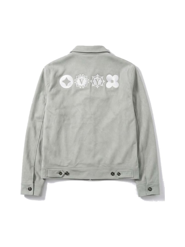 Veste en daim VENYCE — dos, broderies monogramme